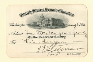 U.S. Senate Chambers card signed by Adlai E. Stevenson
